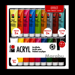 Marabu ACRYL akrilfesték válogatás készlet 18*36ml