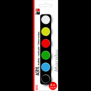 Marabu ACRYL BASIC akrilfesték készlet  6*3,5ml