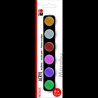 Marabu ACRYL METALLIC akrilfesték készlet 6*3,5ml