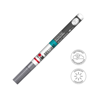 Marabu BRILLIANT fényes akril filctoll 0,8mm 082 ezüst
