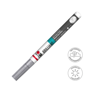 Marabu BRILLIANT fényes akril filctoll 1-2mm 082 ezüst