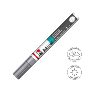 Marabu BRILLIANT fényes akril filctoll 2-4mm 082 ezüst