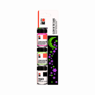 Marabu GLOW IN THE DARK fluoreszkáló akril festék készlet DREAM 3 x 15 ml