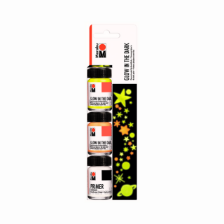 Marabu GLOW IN THE DARK fluoreszkáló akril festék készlet STARS 3 x 15 ml