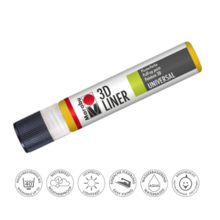 Marabu hőre puffadó PLUSTER PEN (3D LINER) 621 közép sárga 25ml