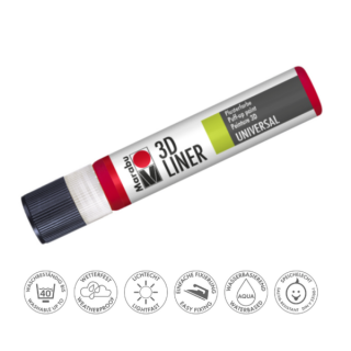 Marabu hőre puffadó PLUSTER PEN (3D LINER) 631 cseresznye piros 25ml