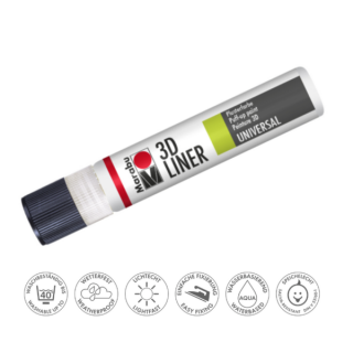 Marabu hőre puffadó PLUSTER PEN (3D LINER) 670 fehér 25ml