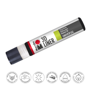 Marabu hőre puffadó PLUSTER PEN (3D LINER) 673 fekete 25ml