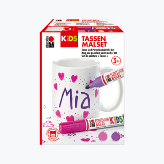 Marabu KIDS PORCELAIN  GLAS porcelán és üveg filctoll készlet "Mia" bögrekészlet
