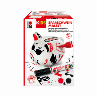 Marabu KIDS PORCELAIN  GLAS porcelán és üveg filctoll készlet "Piggy Bank" malac persely