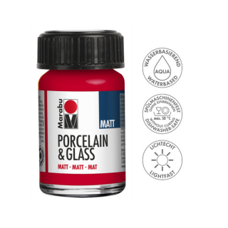 Marabu Porcelain  Glass Matt porcelán és üvegfesték 125 cseresznye 15 ml