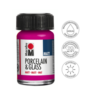 Marabu Porcelain  Glass Matt porcelán és üvegfesték 131 málna 15 ml