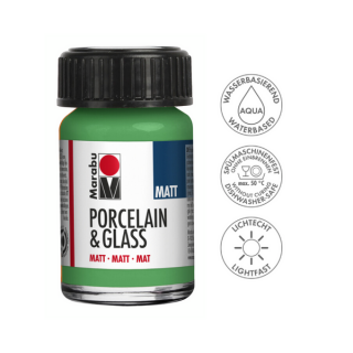 Marabu Porcelain  Glass Matt porcelán és üvegfesték 158 zöld alma 15 ml