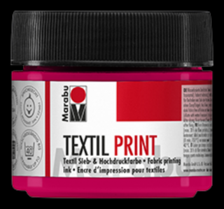 Marabu TEXTIL PRINT szita és linó festék 914 magenta 100ml