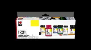 Marabu TEXTIL textilfesték készlet ecsettel és motívummal 6*15ml