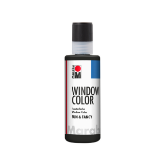 Marabu WINDOW COLOR (FunFancy) lágy kontúrozó festék  fekete/soft black 80ml