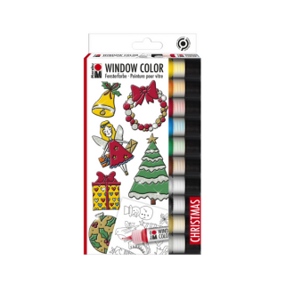Marabu WINDOW COLOR (FunFancy) üvegmatrica festék készlet karácsony/christmas 10*25ml