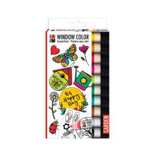 Marabu WINDOW COLOR (FunFancy) üvegmatrica festék készlet kert/garden 10*25ml