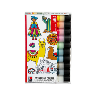 Marabu WINDOW COLOR (FunFancy) üvegmatrica festék készlet láma/lama 10*25ml
