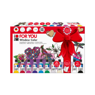 Marabu WINDOW COLOR (FunFancy) üvegmatrica festék készlet neked/for you 10*80ml