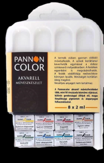 Pannoncolor akvarell készlet műanyag dobozban 8*2ml