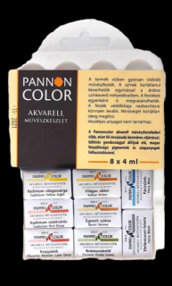 Pannoncolor akvarell készlet műanyag dobozban 8*4ml