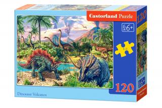 120 db-os Castorland Puzzle - Dinoszauruszok a vulkánnál