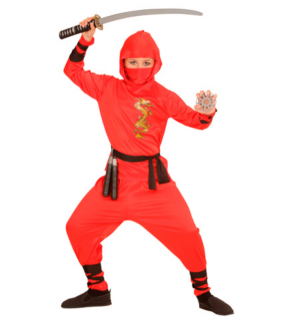 Piros sárkány ninja jelmez 116-os