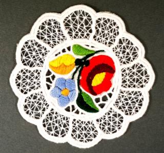 Alátét_színes riselin Virágmintás 10 cm