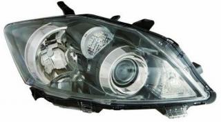 Toyota Auris fényszóró H11/HB3, jobb, sötét házas, Valeo típus, motoros, 2010-