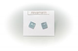 Akvamarin négyzet alakú fülbevaló