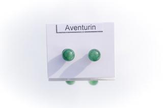 Aventurin 6 mm-es beszúrós füli nemesacél