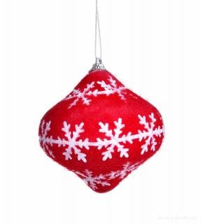 Karácsonyfa dísz 8 cm 1 darab - Piros hópelyhes