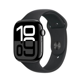 Apple Watch Series 10 GPS 42mm fekete alumínium tok, fekete sportszíj S/M EU MWWE3