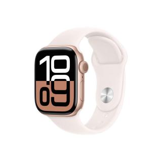 Apple Watch Series 10 GPS 42mm rózsaarany alumínium tok, rózsaszín sportszíj M/L EU MWWJ3