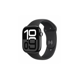 Apple Watch Series 10 GPS + LTE 46mm fekete alumínium tok, fekete sportszíj, S/M EU MWY33
