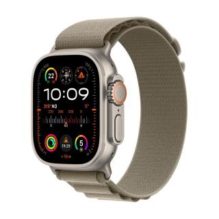 Apple Watch Ultra 2 GPS + Cellular 49mm titántok, olivazöld alpesi pánt (L) EU MRF03