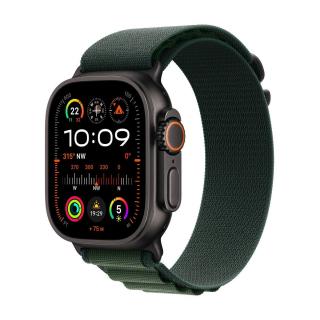 Apple Watch Ultra 2 GPS + Cellular 49mm titántok, sötétzöld alpesi szíj EU MX4R3