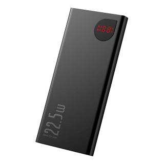 Baseus Adaman külső akkumlátor digitális kijelzővel, C+U+U, PD 3.0, QC 3.0, 22.5W, 10000 mAh, fekete