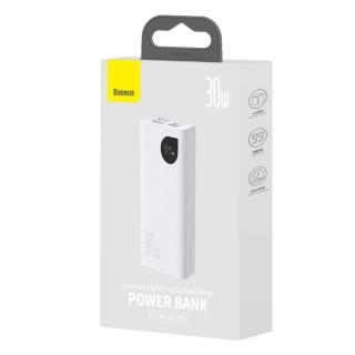 Baseus Adaman2 Power Bank digitális kijelzővel, C+U+U, PD 3.0, QC 3.0, 30W, 10000 mAh, Type-C kábell