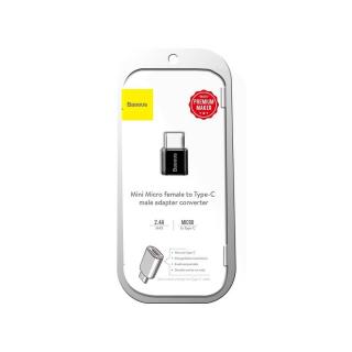 Baseus átalakító, Micro USB[anya] - Type-C[apa], fekete (CAMOTG-01)