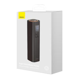 Baseus autós kiegészítő, Super Mini Inflator Tyre Pump, hordozható autó kompresszor, fekete (CRCQ000