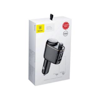 Baseus autós töltő Bluetooth FM Transmitter S-06, USB-A, fekete (CCHC000001)