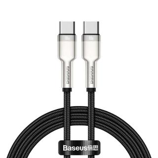 Baseus Cafule  Metal USB Type-C - USB Type C töltő- és adatkábel 100W (20V/5A) 1m, fekete (CATJK-C01