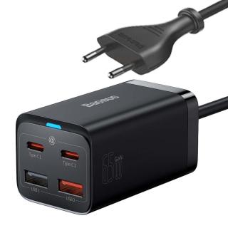 Baseus GaN3 Pro hálózati gyorstöltő 2xUSB-C+2xUSB-A, PD, QC4.0+, AFC, PPS, 1m-es USB Type-C kábellel