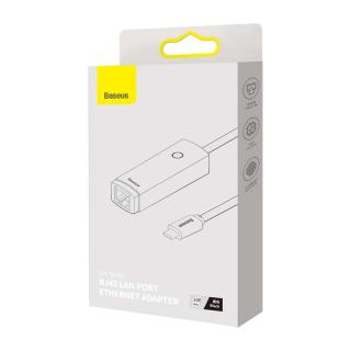 Baseus HUB Lite Series Ethernet (Type-C bemenetről - RJ45 LAN port) adapter, fekete (WKQX000201)