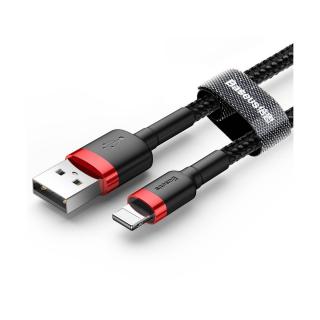 Baseus Lightning kábel, Cafule 2.4A, 0.5m, piros/fekete (CALKLF-A19)