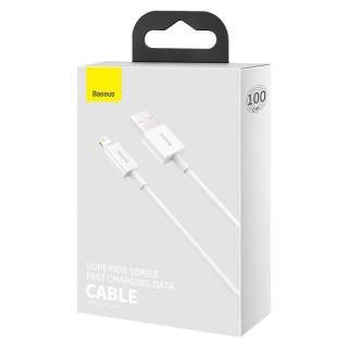 Baseus Lightning Superior Series kábel, gyorstöltés, Adatkábel 2.4A, 1m, fehér (CALYS-A02)