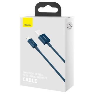 Baseus Lightning Superior Series kábel, gyorstöltés, Adatkábel 2.4A, 1m, kék (CALYS-A03)