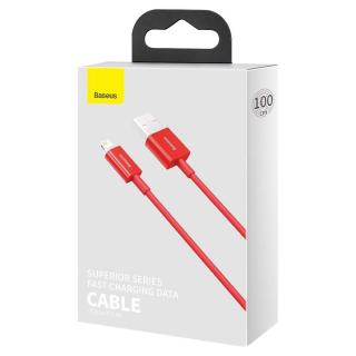 Baseus Lightning Superior Series kábel, gyorstöltés, Adatkábel 2.4A, 1m, piros (CALYS-A09)